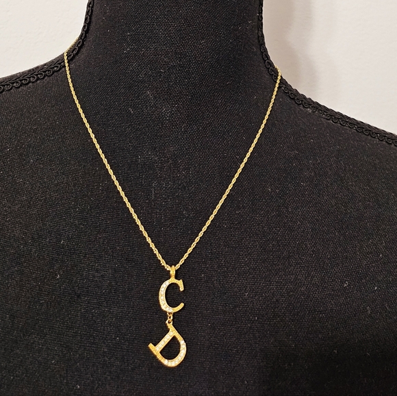 Dior Gold-plated Dangling CD Necklace - Picture 3 of 7